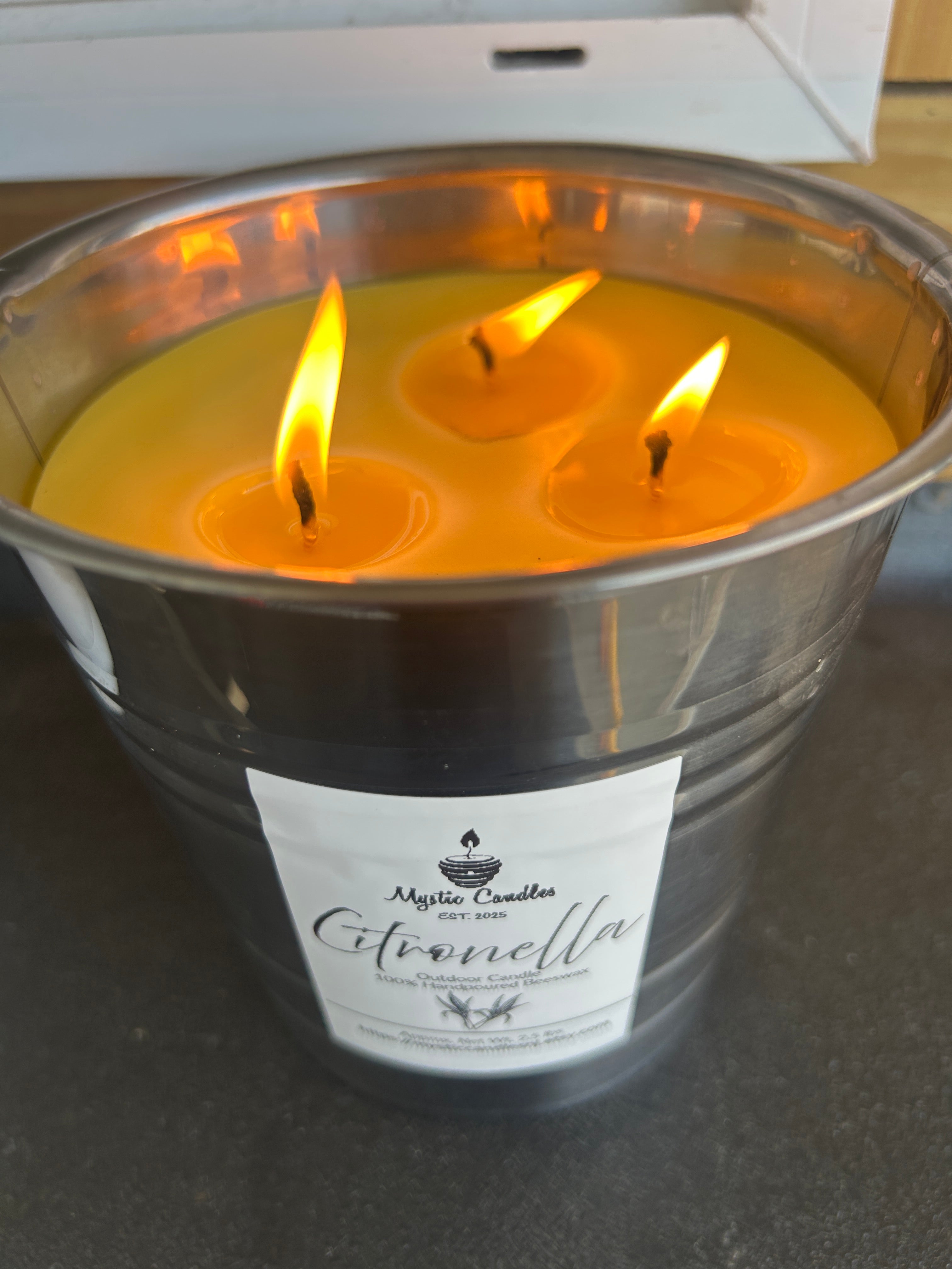Outdoor Citronella Beeswax Candle Bucket | Patio Candle