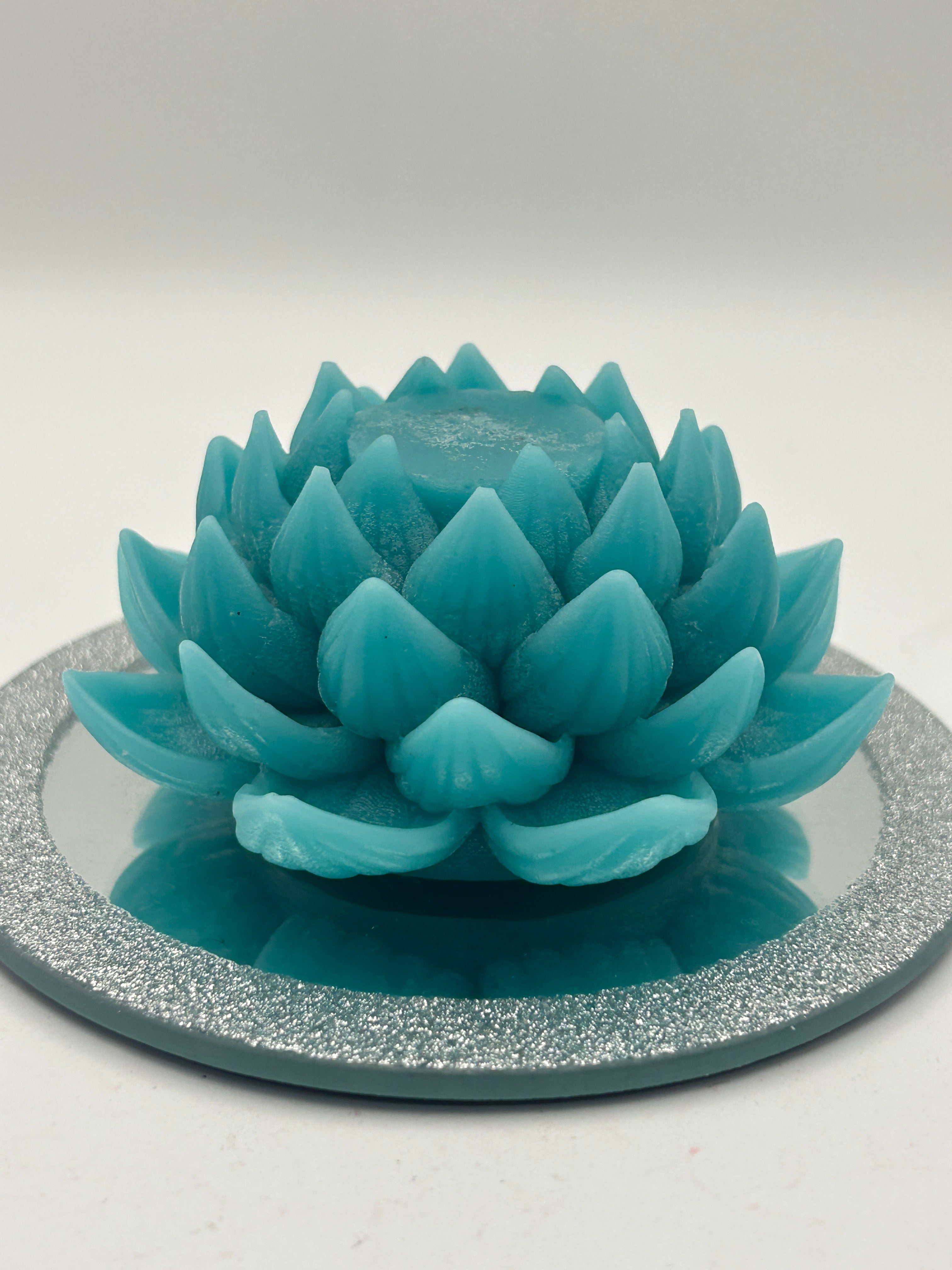 Lotus Flower Beeswax Candle | Hand-Poured Floral Candle