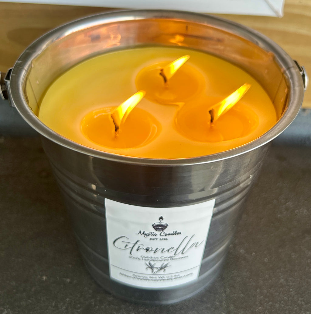 Outdoor Citronella Beeswax Candle Bucket | Patio Candle
