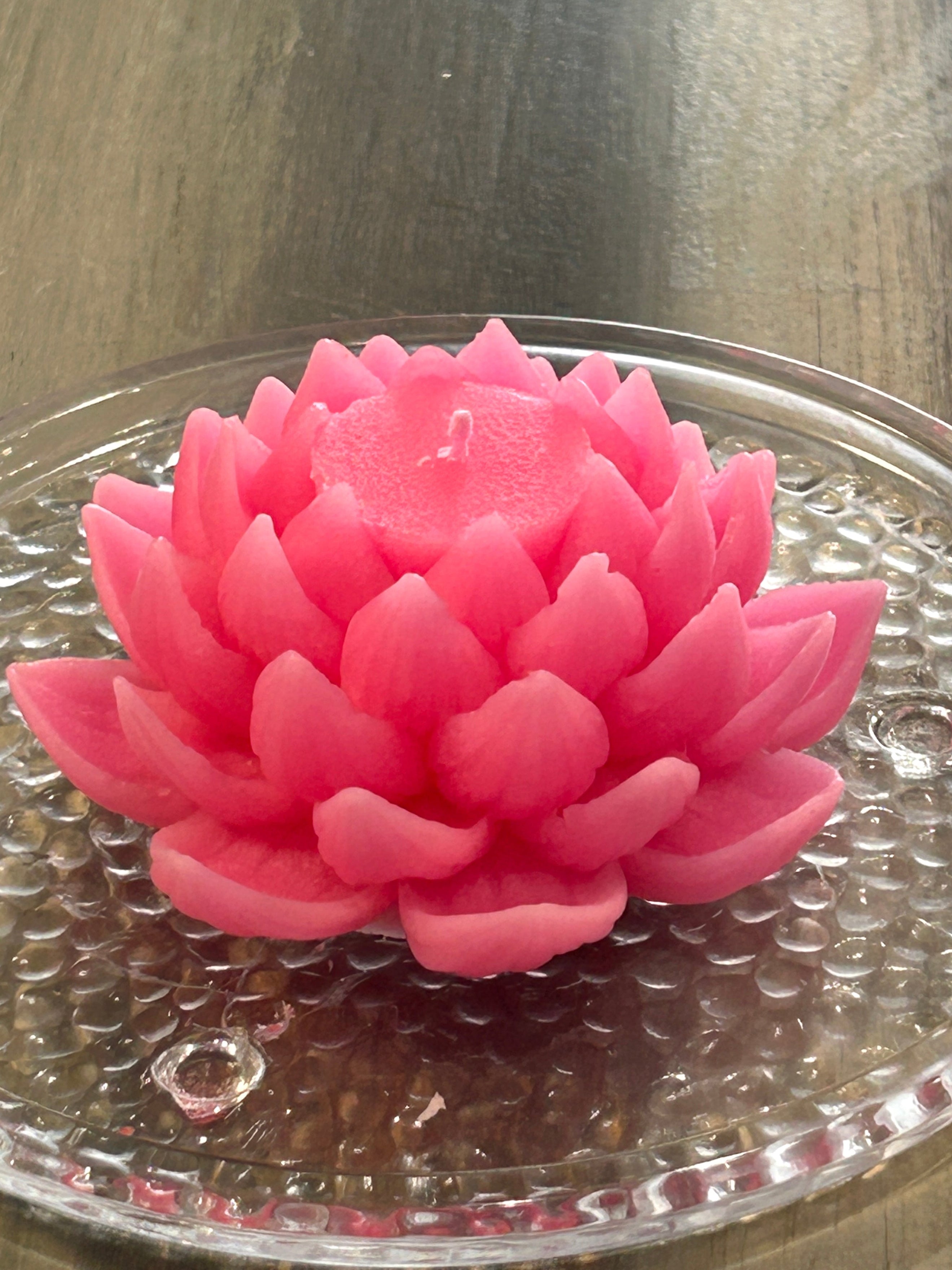 Lotus Flower Beeswax Candle | Hand-Poured Floral Candle