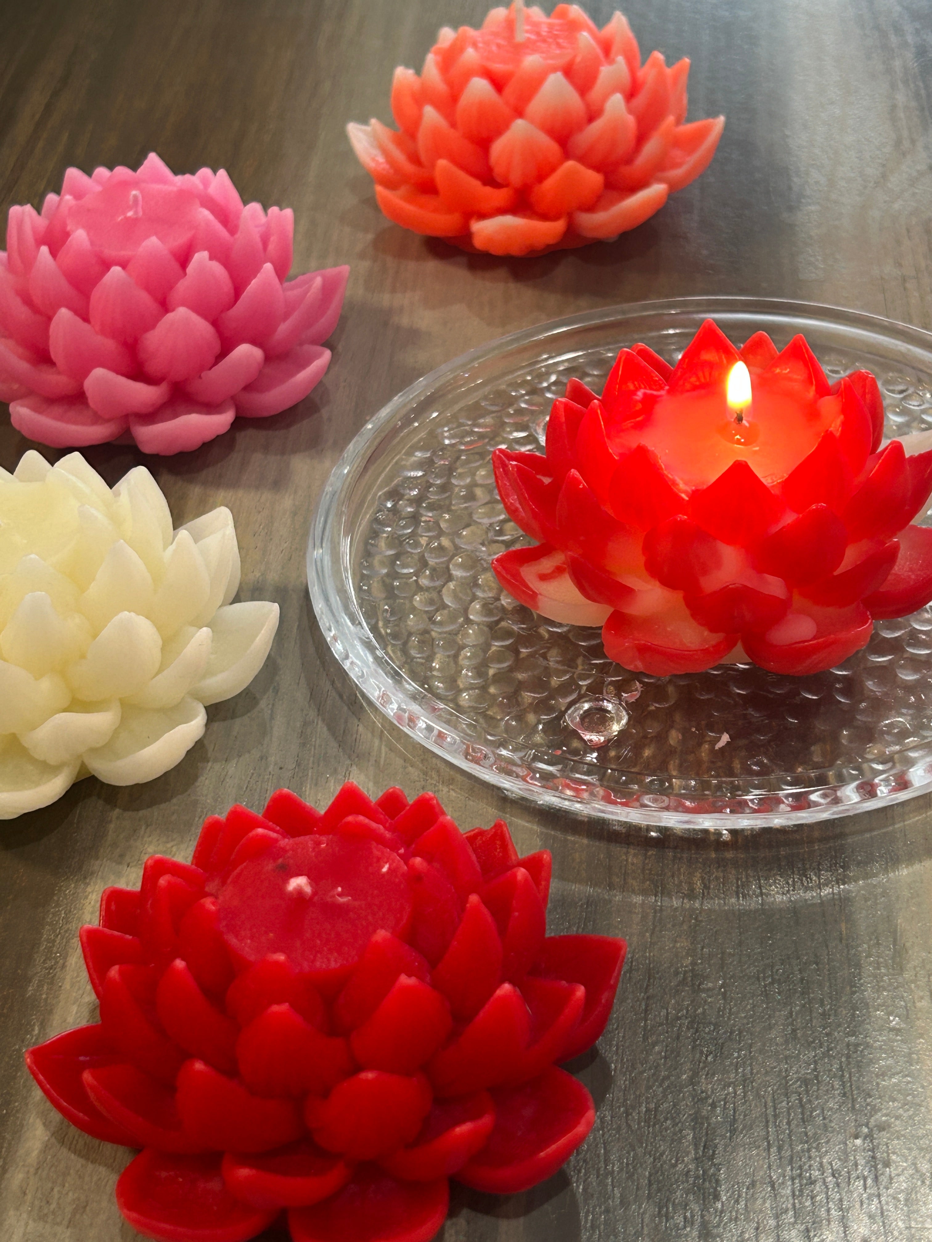 Lotus Flower Beeswax Candle | Hand-Poured Floral Candle