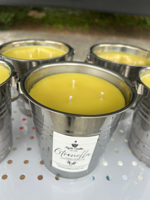 Outdoor Citronella Beeswax Candle Bucket | Patio Candle